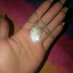 Lia Sophia Yellow Gold Leaf Necklace